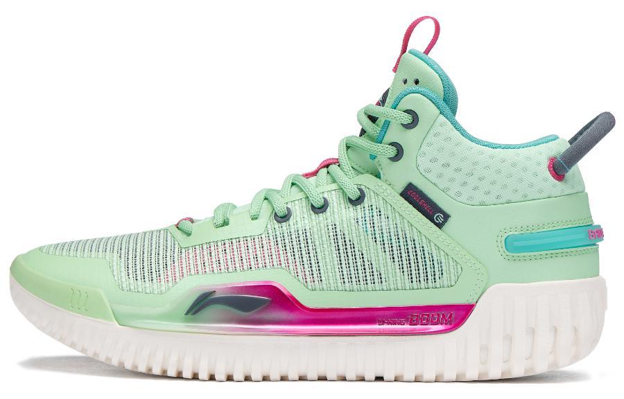 LINING Badfive 3 Basketball Shoes Men Mid-Top Green/Purple