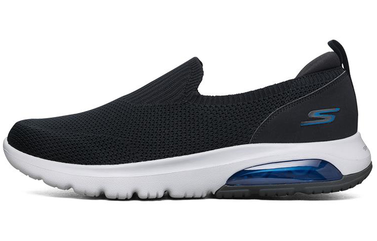 Skechers Go Walk Air Cushioning Breathable Wear-Resistant Slip-Resistant Low-Top Casual Shoes Men's Black Blue