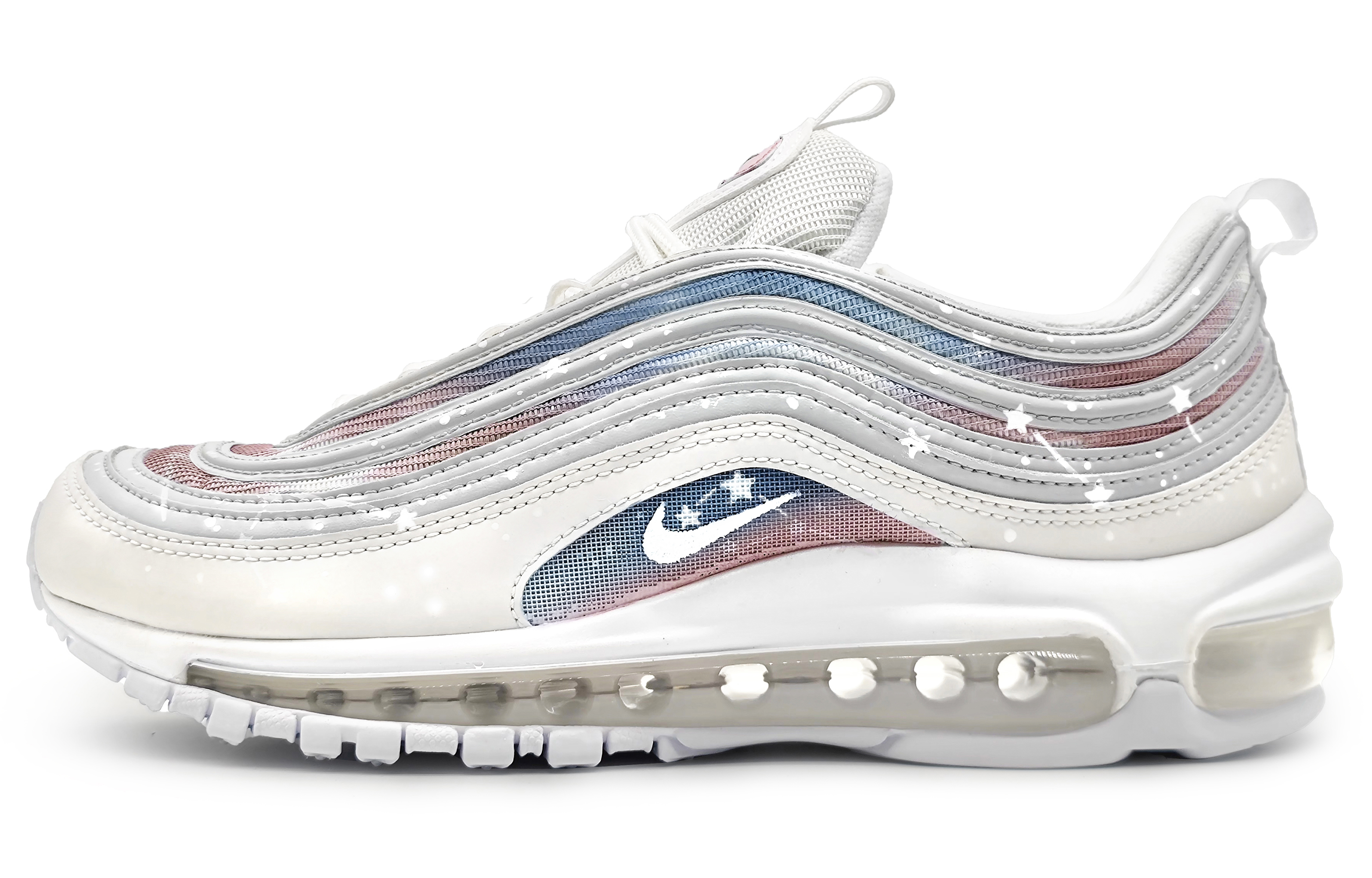 Nike Air Max 97 Cushioning Wear-Resistant Breathable Balance Low-Top Casual Shoes Unisex Blue Pink Gradient