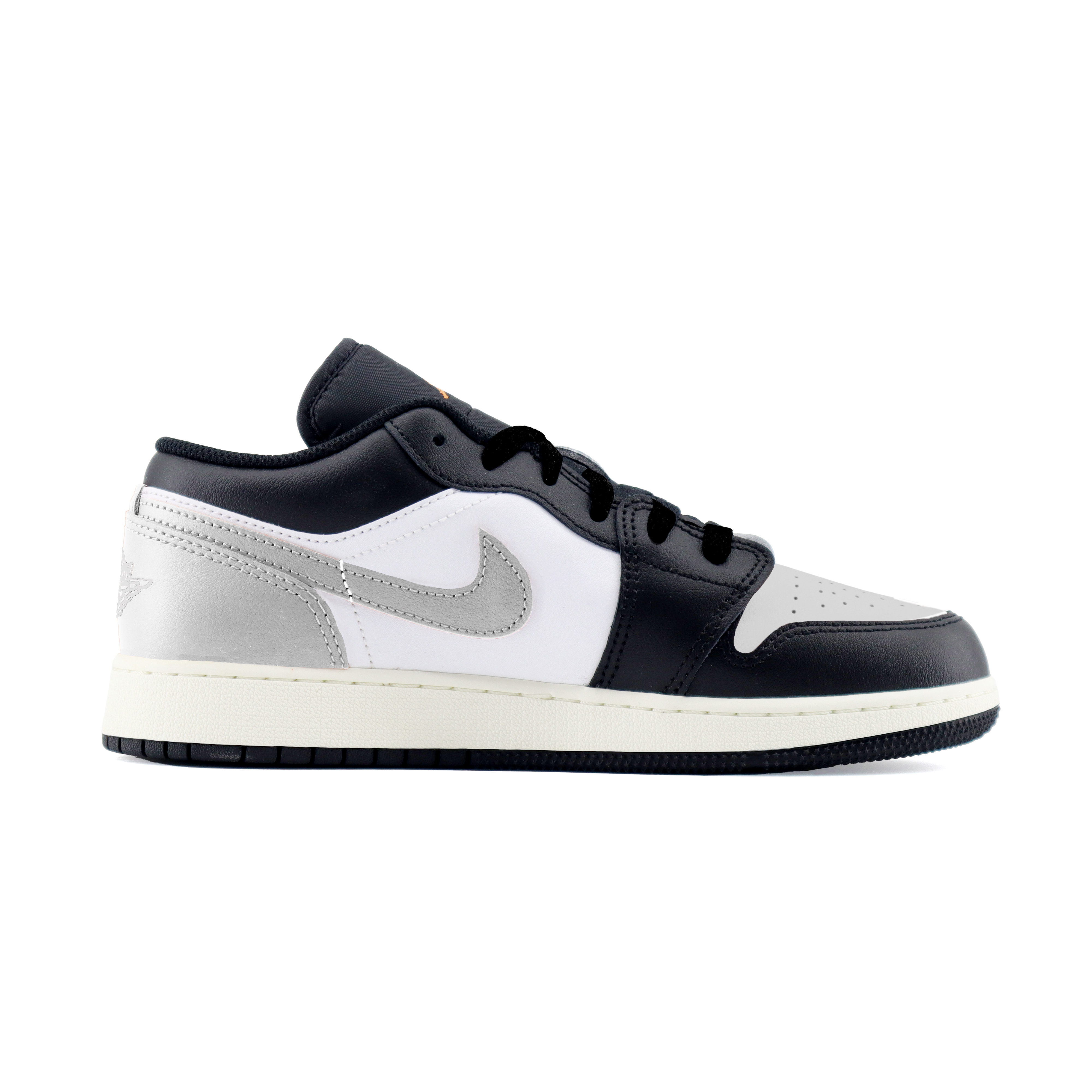Jordan Air Jordan 1 Minimalist Style Fashion Abrasion Resistant Low top Vintage Basketball Shoes Unisex Black Silver
