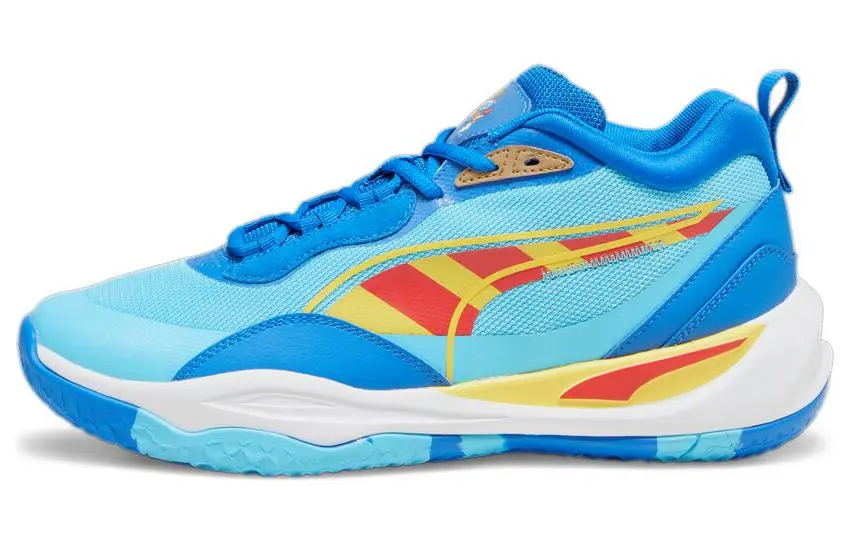 SMURF x PUMA Playmaker Pro Mid Slip Resistant Low Top Basketball Shoes Men's Blue