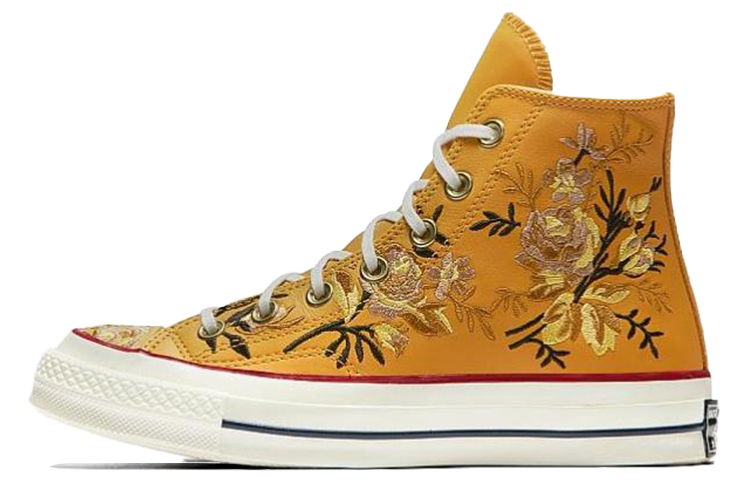 Converse Women's Chuck 70 High 'Parkway Floral Embroidery Turmeric Gold' Women's