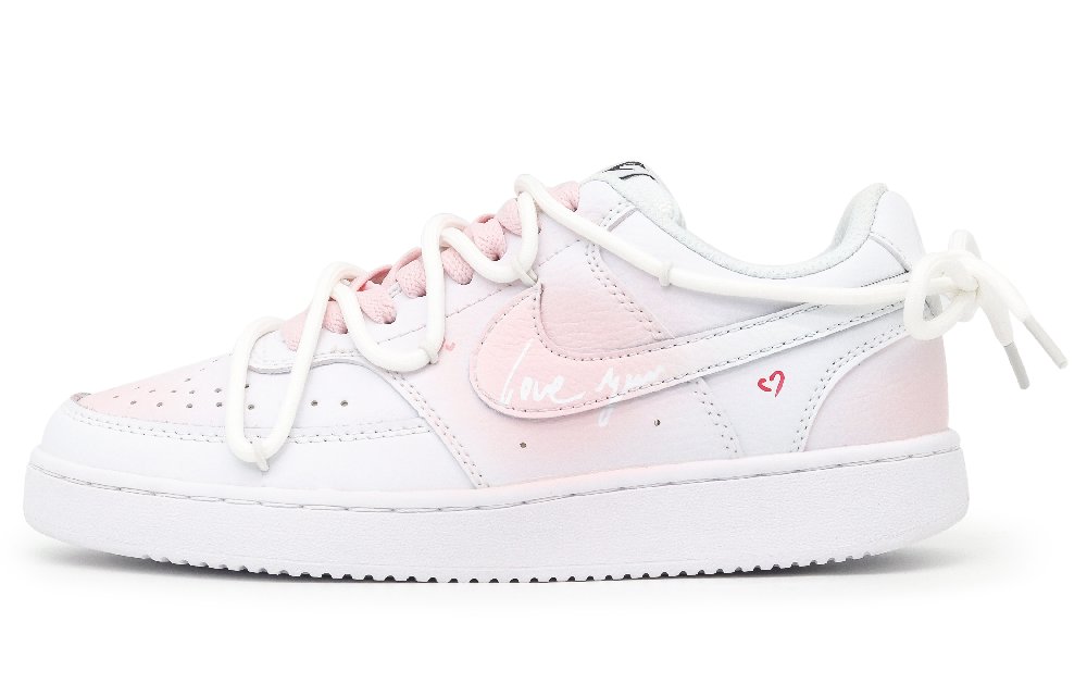 Nike Court Vision 1 Low Top Skateboard Shoes Women's Pink White