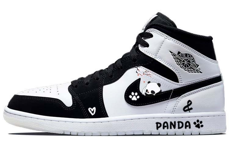JORDAN Air JORDAN 1 Vintage Basketball Shoes Men Mid Top Black/White