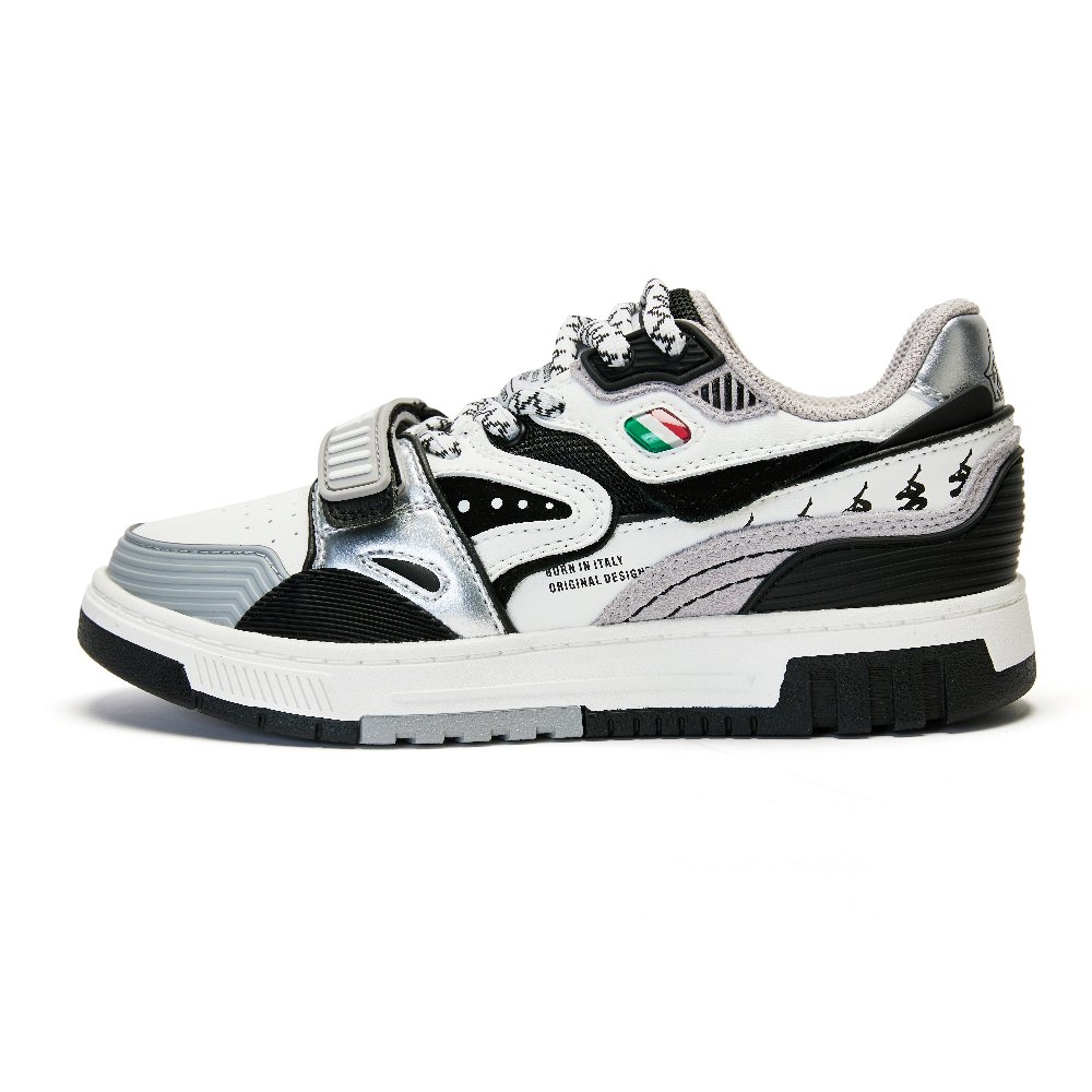 Kappa Anti-Slip Wear-Resistant Lightweight Breathable Skateboard Shoes Unisex Gray White