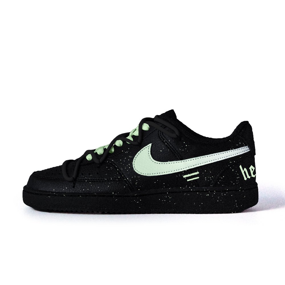 Nike Court Vision Confession Small Flower Anti-Slip Wear-Resistant Low-Top Skateboard Shoes Unisex Black