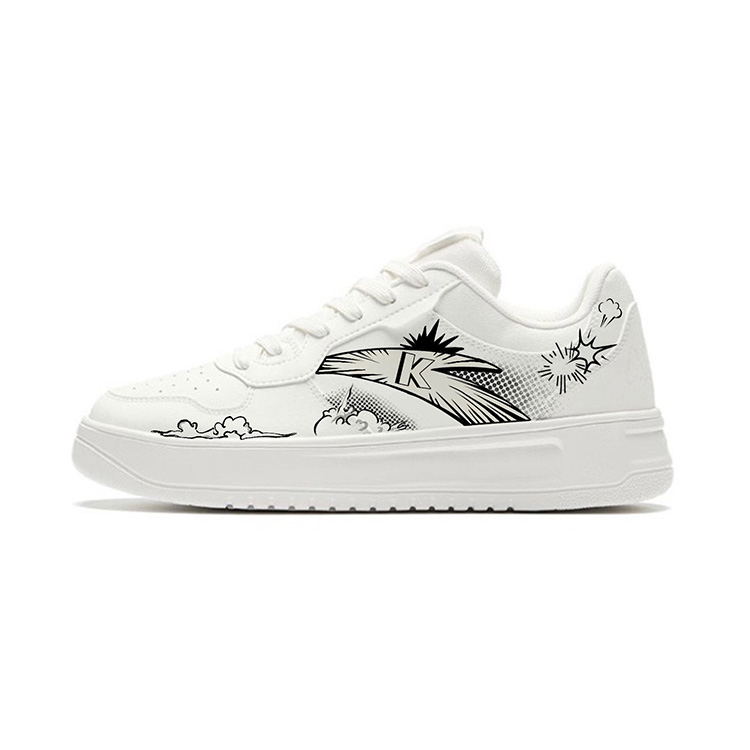 Anta Anti-Slip Wear-Resistant Low-Top Skateboard Shoes Unisex White Black