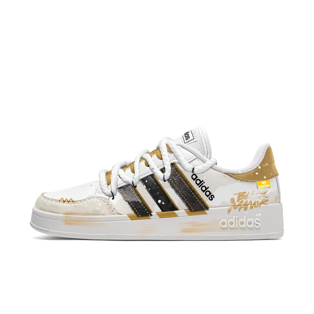 Adidas Neo Breaknet Firework Discipline Abrasion Resistant Low top Skateboard Shoes Unisex White Gold