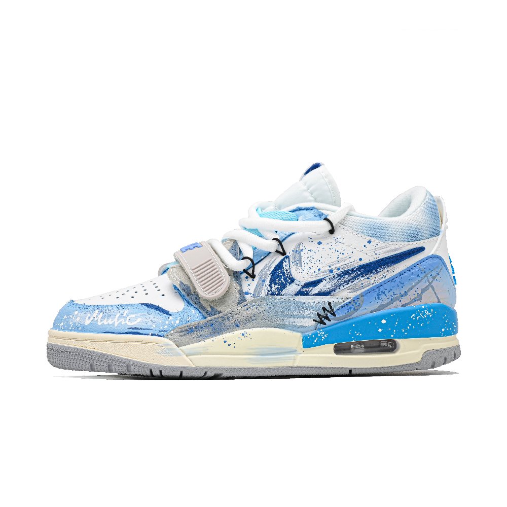 Jordan Legacy 312 Sea Pilot Cushioning, Wear Resistant Low Top Vintage Basketball Shoes Unisex Light Blue