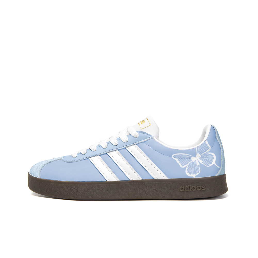 Adidas Neo VL Court 2.0 Anti-Slip Wear-Resistant Low-Top Skateboard Shoes Unisex Light Blue