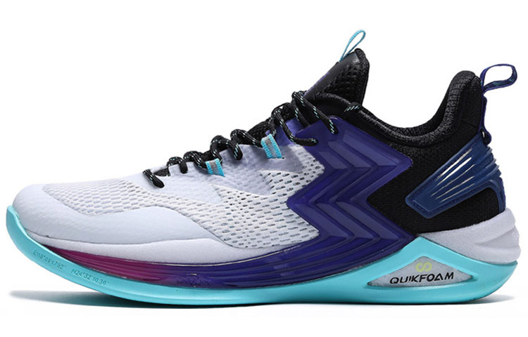 361° QU!KFOAM Basketball Shoes Men Mid-Top White Blue/Purple