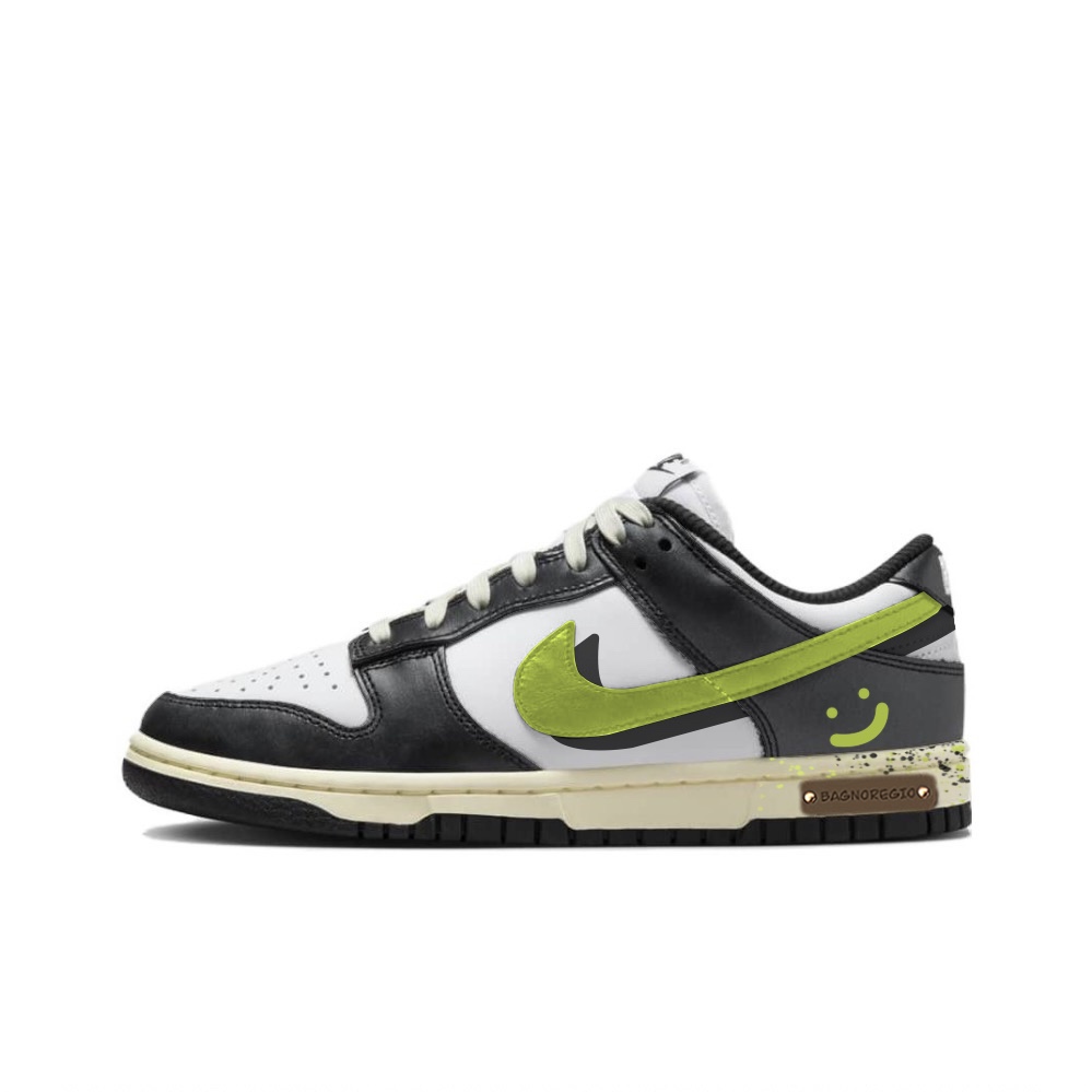 Nike Dunk Low-Top Skateboard Shoes Women's Black White Green