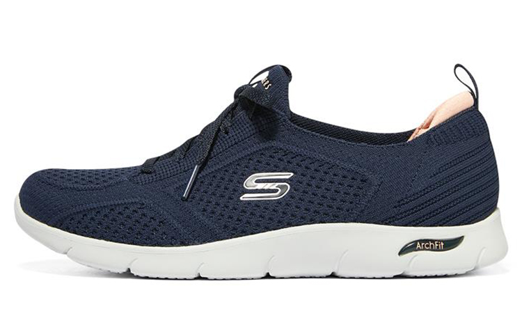 Skechers ARCH FIT REFINE Cushioned Slip Resistant Abrasion Resistant Low Top Casual Shoes Women's Blue White