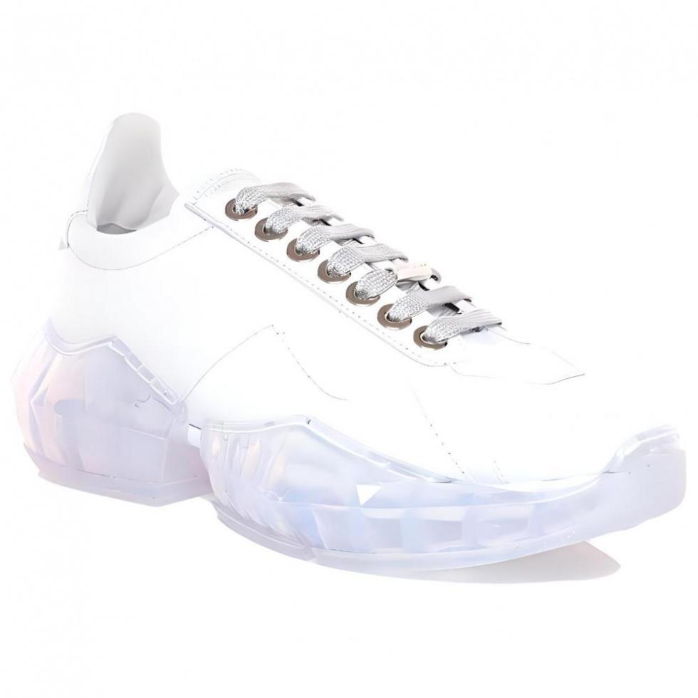Jimmy Choo Diamond Slip Resistant, Abrasion Resistant, Lightweight Low Top Sports Casual Shoes Women's White