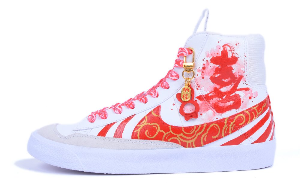 Nike Blazer 77 SE D Quick Dry Wear-Resistant Lightweight Breathable Mid-Top Vintage Casual Skateboard Shoes Women's Red