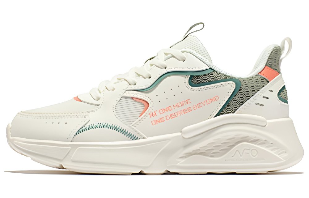 361° Cushioning, Wear Resistant Low Top Casual Shoes Women's White Cyan
