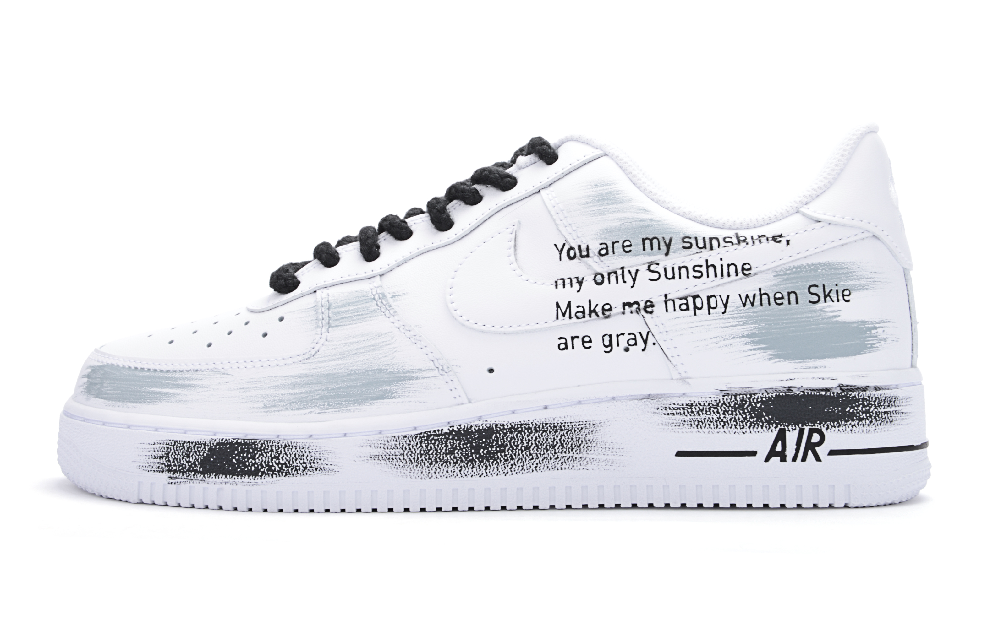 Nike Air Force 1 Cushioning, Wear Resistant Low top Skateboard Shoes Unisex White Black