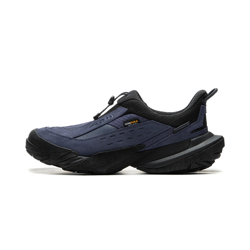 LiNing CF Tracing Hiking Lite Cushioned Slip-Resistant Low-Top Trekking Shoes Unisex Blue Black