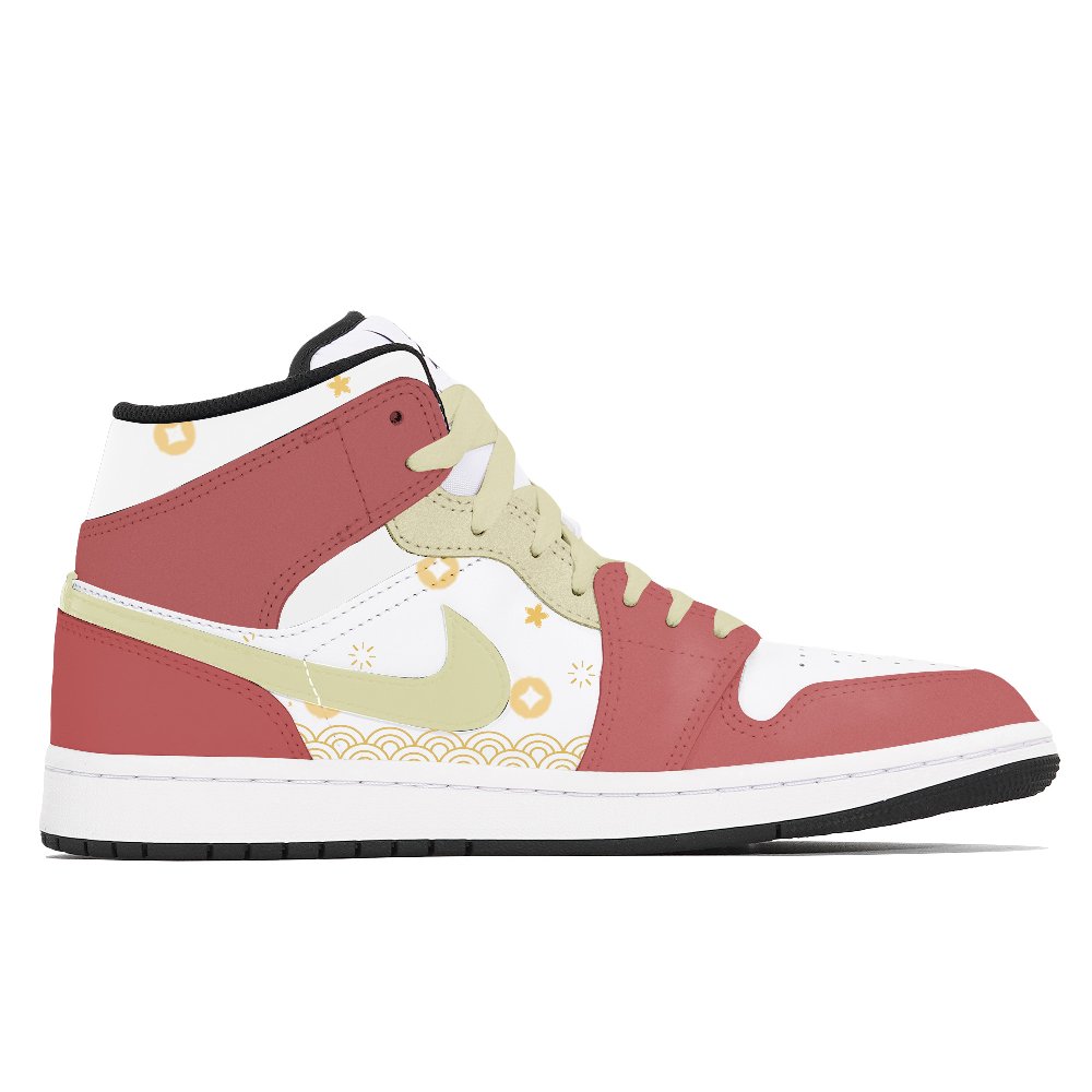 Jordan Air Jordan 1 Abrasion-Resistant Slip-Resistant Mid-Top Vintage Basketball Shoes Men's Red