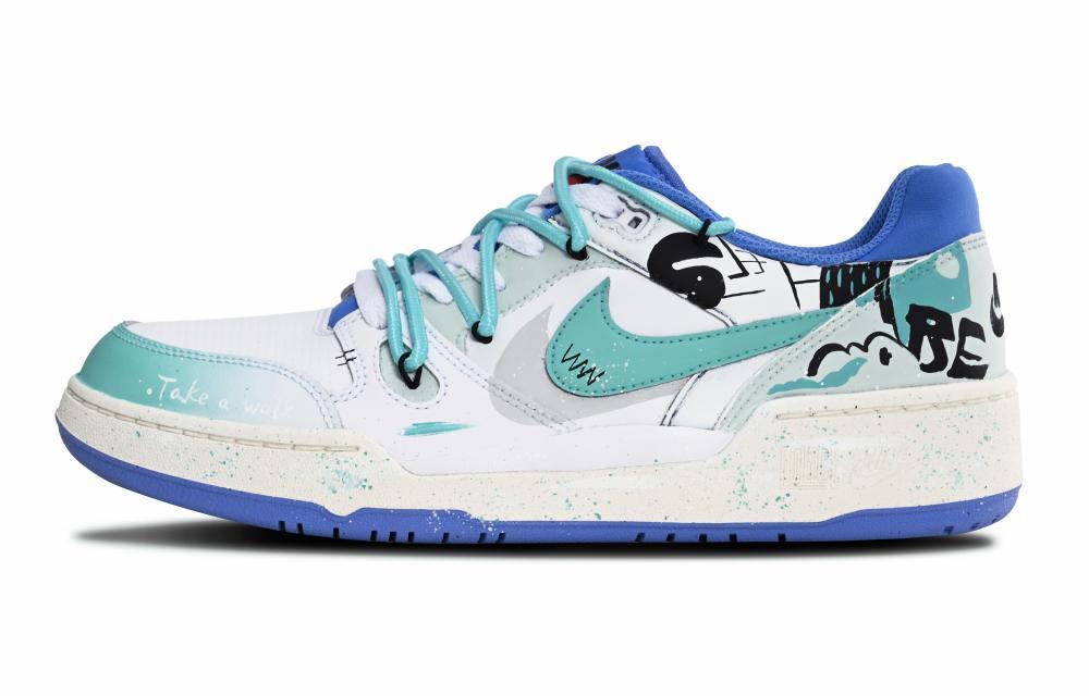 Nike Full Force Mist Forest Anti-Slip Wear-Resistant Low-Top Skateboard Shoes Men's Turquoise