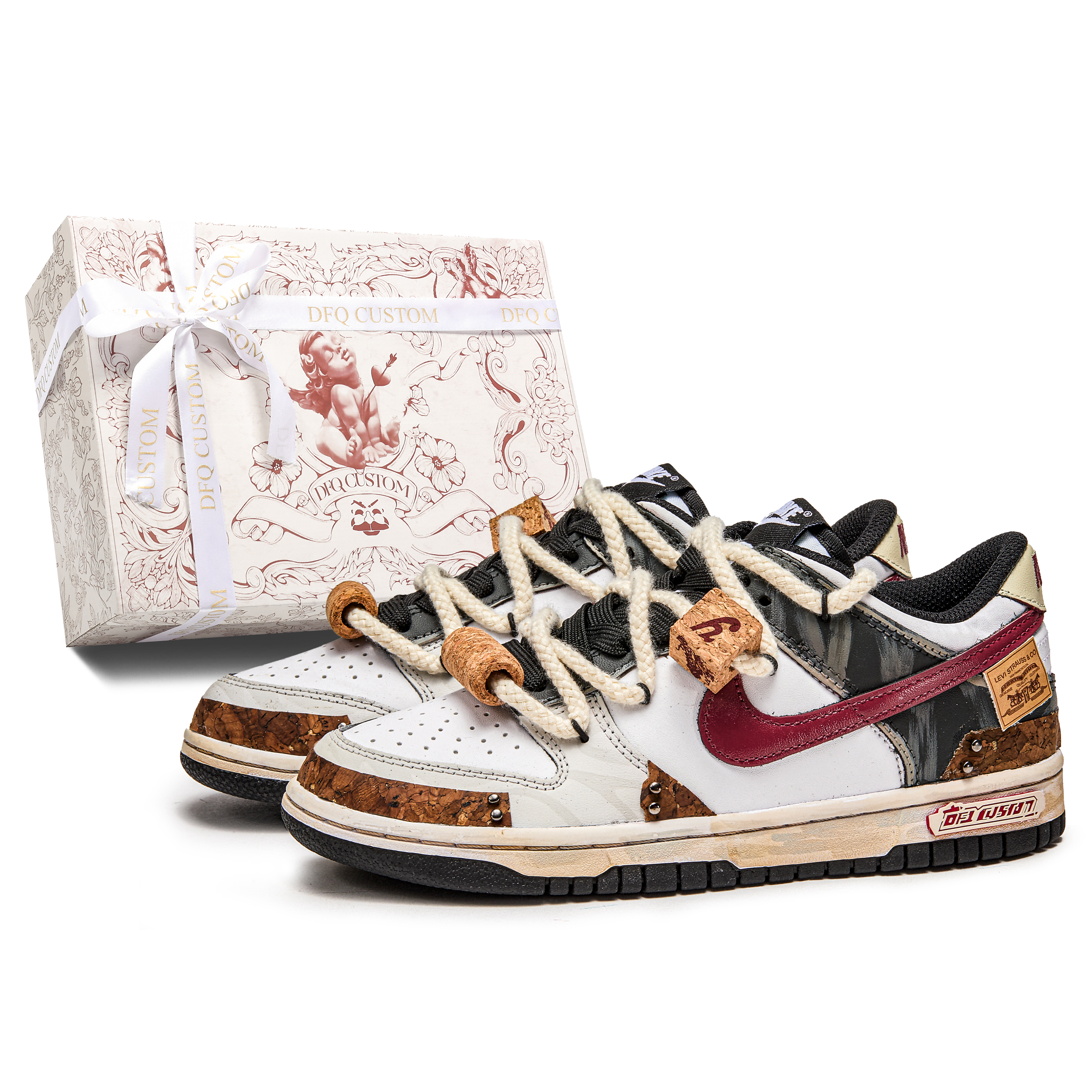 Nike Dunk Box, Vintage Burgundy Cushioning Quick Dry Abrasion Resistant Balance Low top Skateboard Shoes Unisex купить в интернет-магазине Yoocart с быстрой доставкой по России.