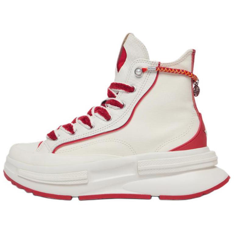 Converse Run Star Legacy CX Anti-Slip Wear-Resistant High-Top Canvas Shoes Unisex Beige Red