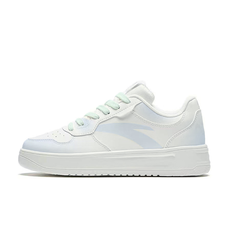 Anta Relaxed Anti Slip Wear Resistant Low Top Skateboard Shoes Unisex White Blue Green