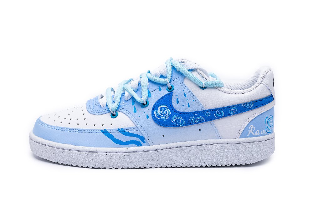 Nike Court Lite Lightweight Casual Anti-Slip Wear-Resistant Low-Top Skateboard Shoes Men's White Blue