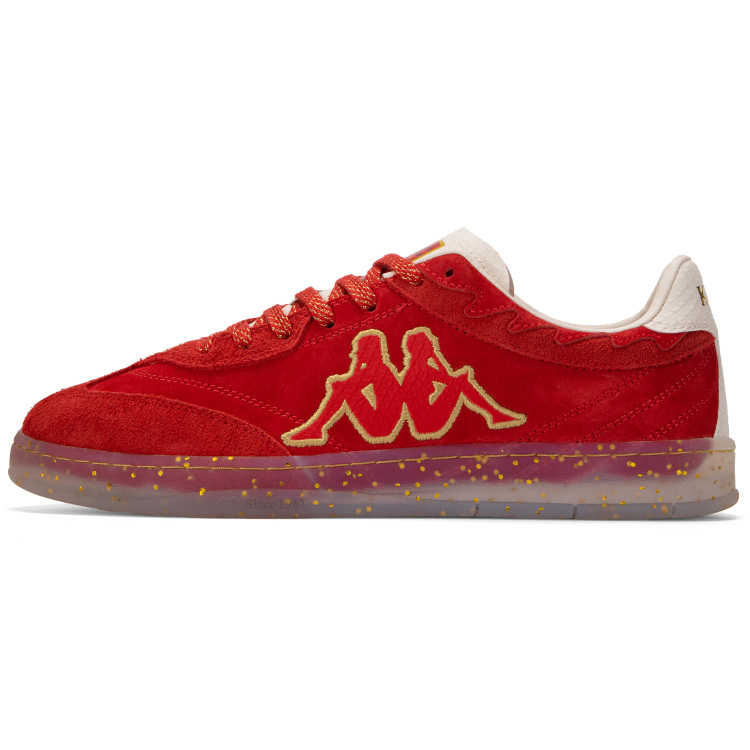 Kappa Tifo Anti Slip Wear Resistant Low Top Skateboard Shoes Unisex China Red/Birch White