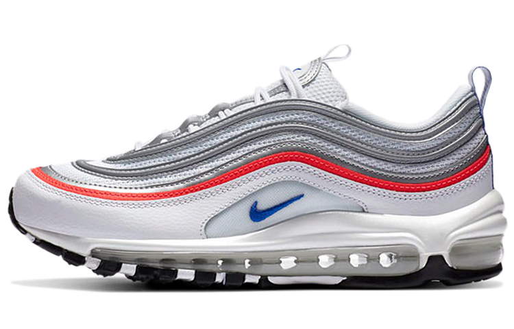 Nike Air Max 97 Metallic Silver Flash Crimson Racer Blue Women's