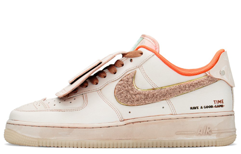 Nike Air Force 1 Anti-Slip And Wear-Resistant Lightweight Low-Top Skateboard Shoes Unisex Sesame Khaki