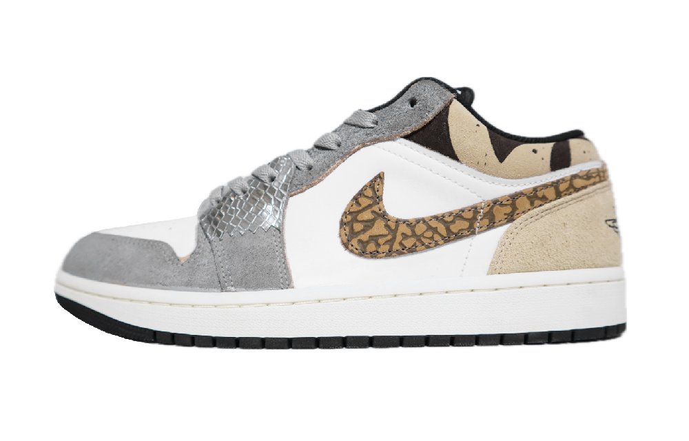 Jordan Air Jordan 1 Low-Top Vintage Basketball Shoes Men's Brown Gray