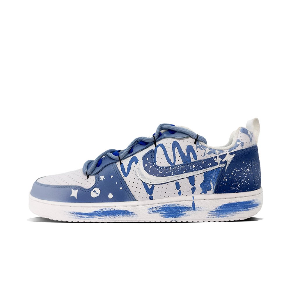 Nike Court Vision Coverage Anti-Slip And Wear-Resistant Low-Top Skateboard Shoes Men's Sky Blue