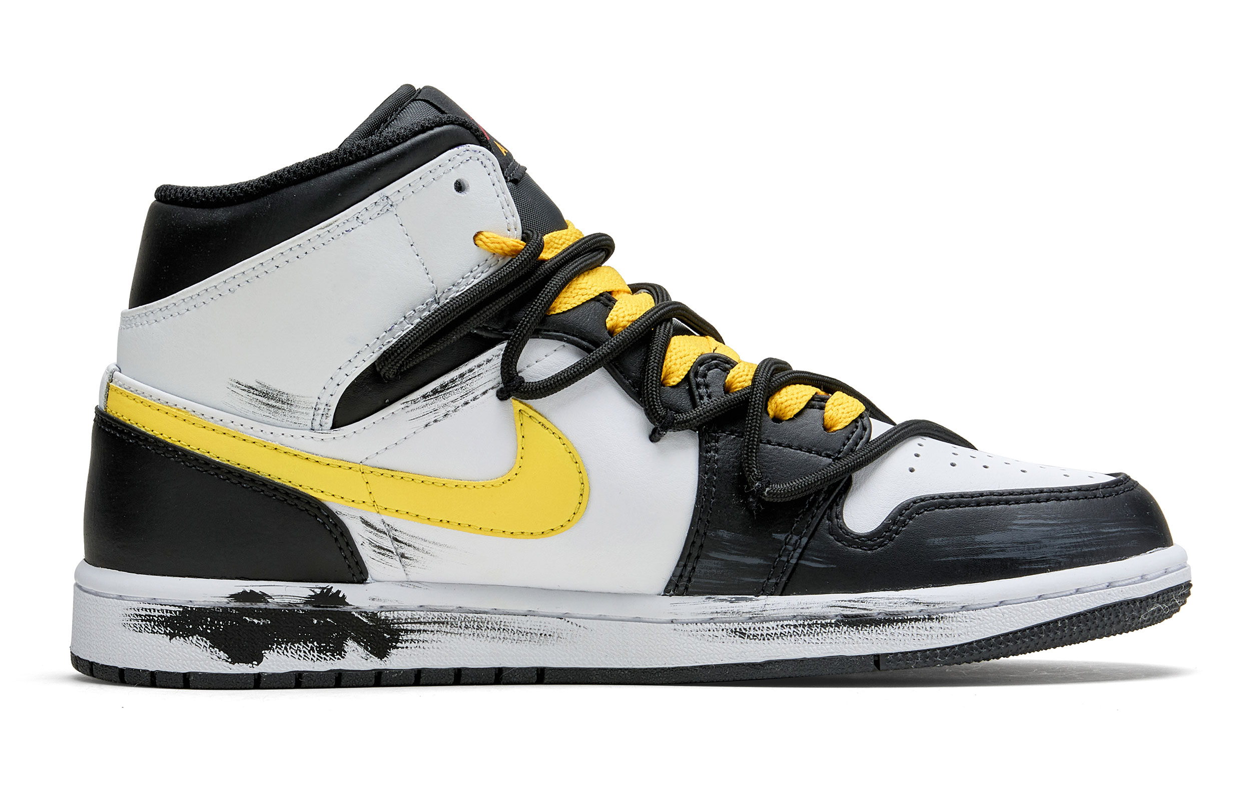 Jordan Air Jordan 1 101 High top Vintage Basketball Shoes Men's White Black