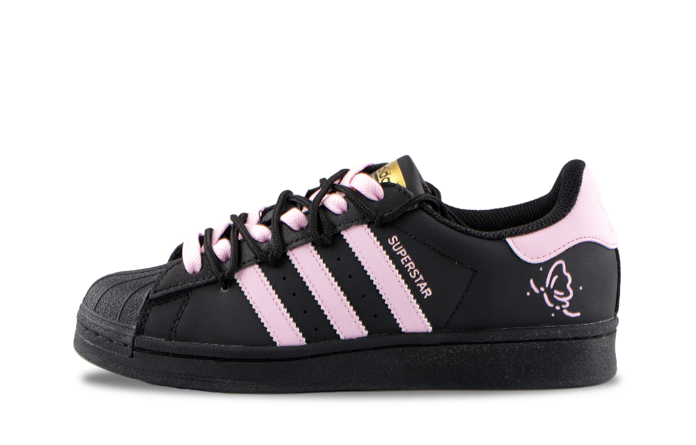 Adidas Originals SUPERSTAR Wings Of Crimson Bonds Anti Slip Wear Resistant Low Top Skateboard Shoes Women's Black Pink