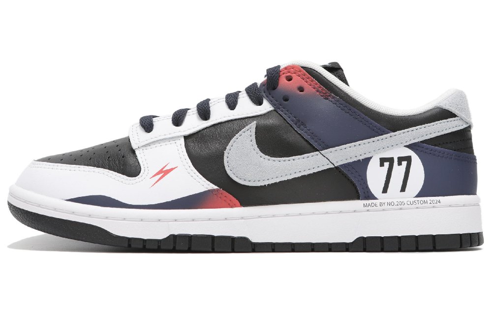 Nike Dunk Abrasion Resistant Low Top Skateboard Shoes Unisex Black Blue