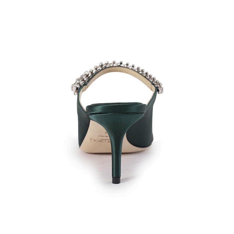 Jimmy Choo Bing Closed Toe Slippers 6.5cm Women's Dark Green
