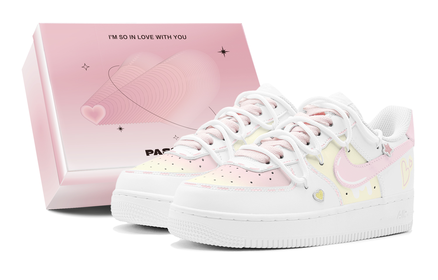 Nike Air Force 1 Skateboard Shoes Women's Low top Yellow