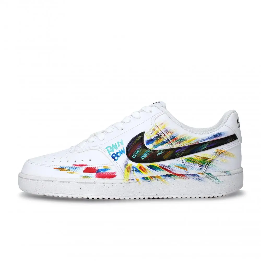 Nike Court Vision 1 Skateboard Shoes Men's Low top Red Yellow Blue Black