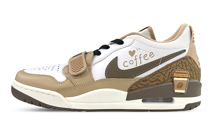 Jordan Legacy 312 Wear-Resistant Slip-Resistant Low-Top Basketball Shoes Unisex White Brown