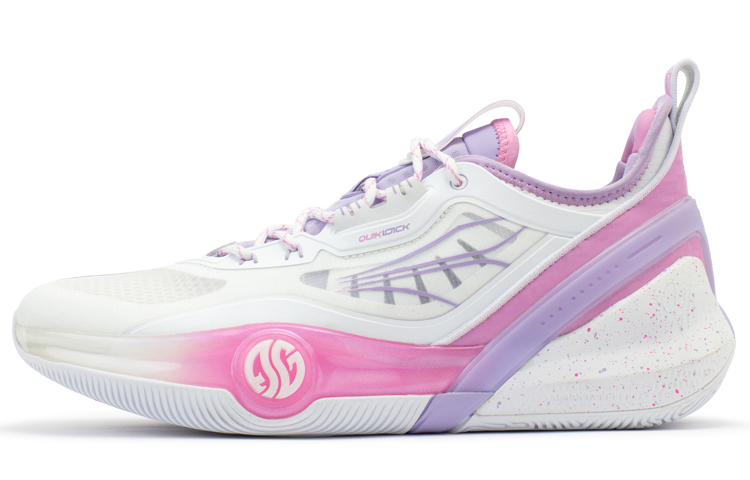 361° AG3 Basketball Shoes Men's Low Top 361 Degrees White/Digital Lavender