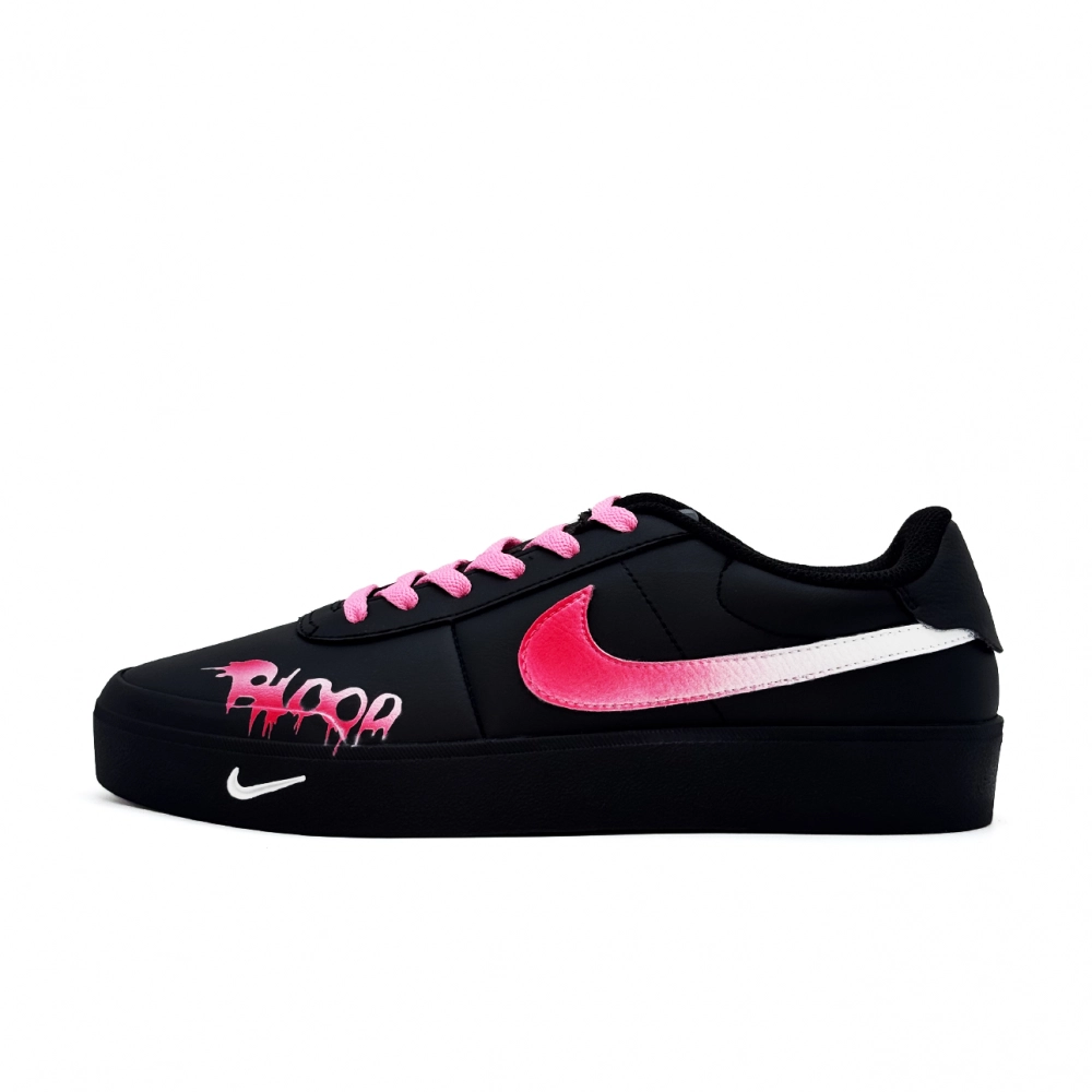 Nike Court Shot Black Pink Wear resistant And Lightweight Low top Skateboard Shoes Men's Black