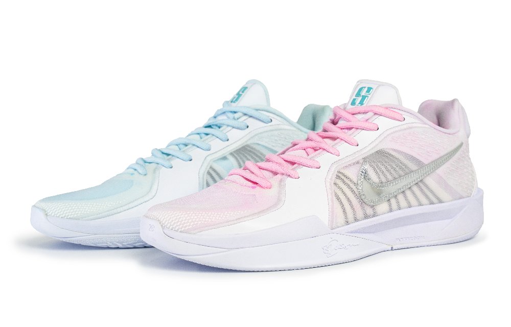 Nike Sabrina 2 Anti-Slip And Wear-Resistant Quick Dry Super-Light Low-Top Basketball Shoes Unisex White Blue Pink