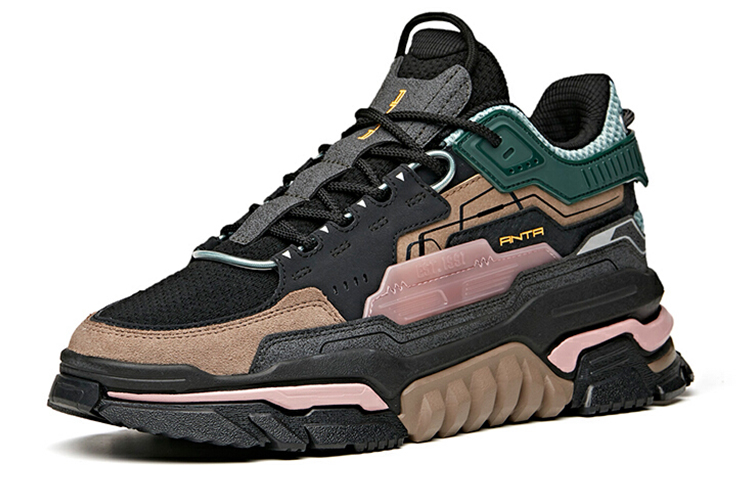 Anta Dieying Coverage Slip Resistant And Abrasion Resistant Low top Skateboard Shoes Men's Black Gray Green