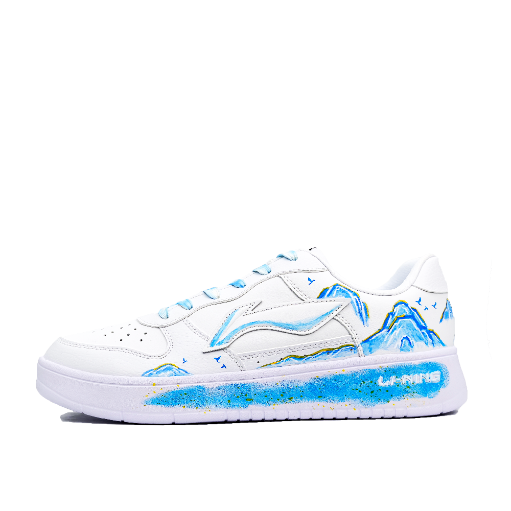 LiNing Pontoon Boats Abrasion Resistant Shock Absorbers Low Top Skateboard Shoes Men's White
