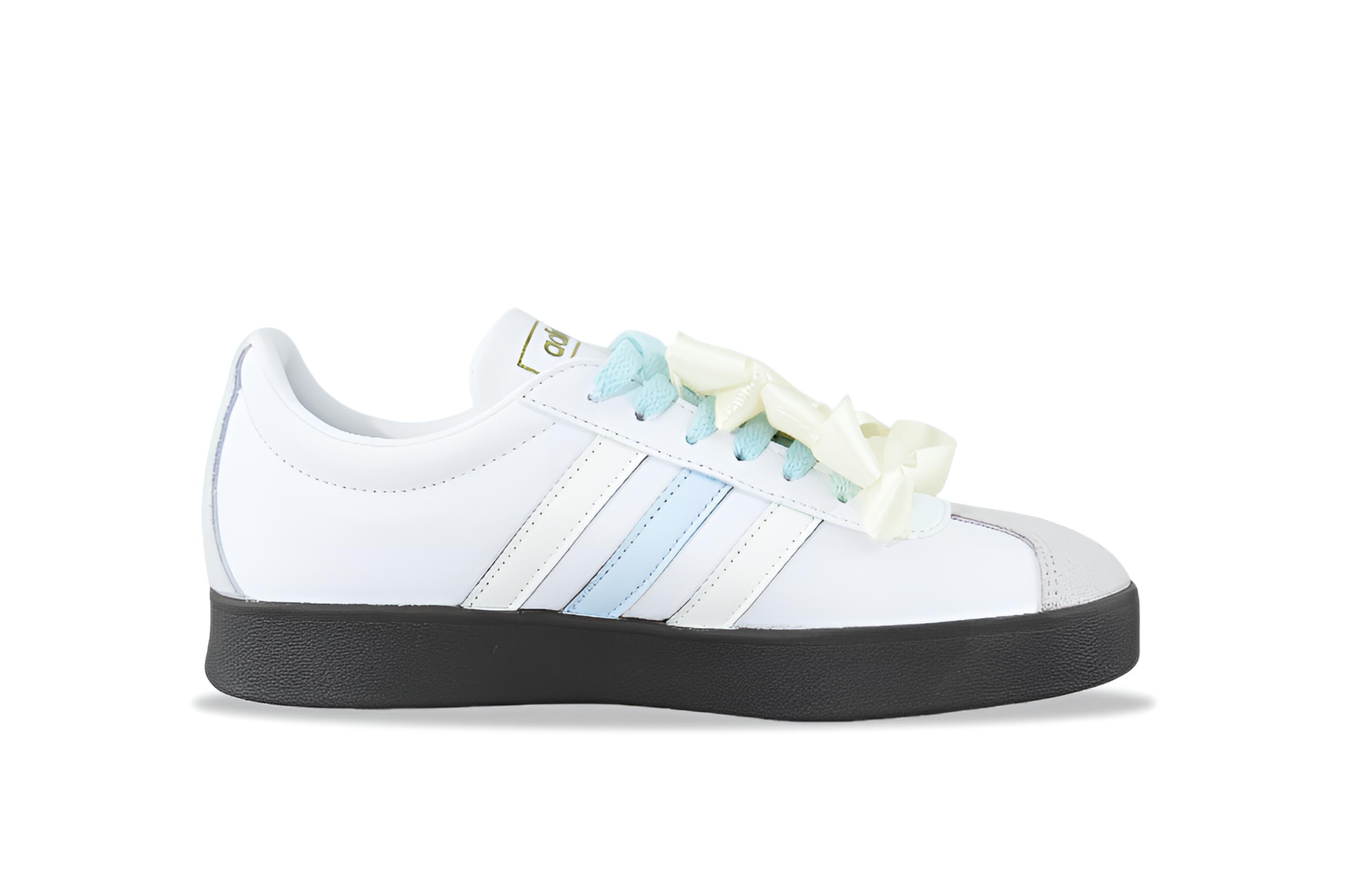 Adidas VL COURT 2.0 Lightweight Low top Skateboard Shoes Unisex Beige Blue