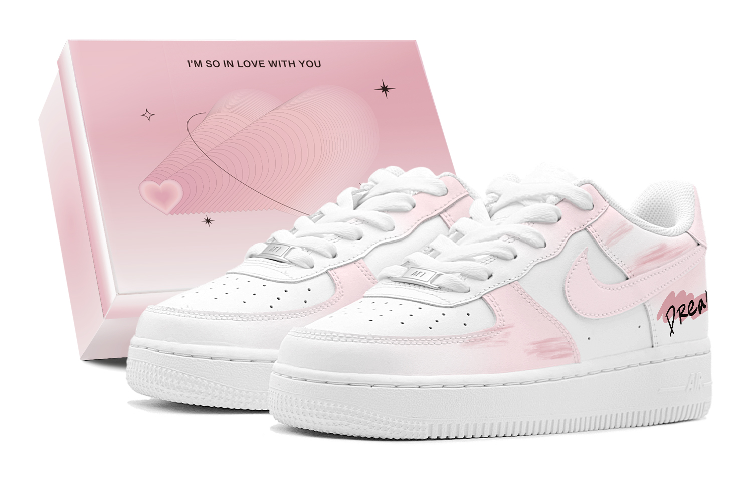 Nike Air Force 1 Low top Skateboard Shoes Women's Pink White