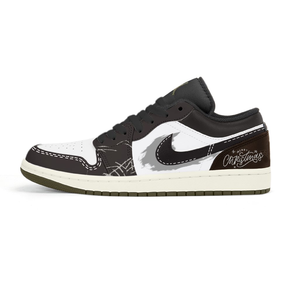 Jordan Air Jordan 1 Abrasion-Resistant Low-Top Vintage Basketball Shoes Unisex Black White