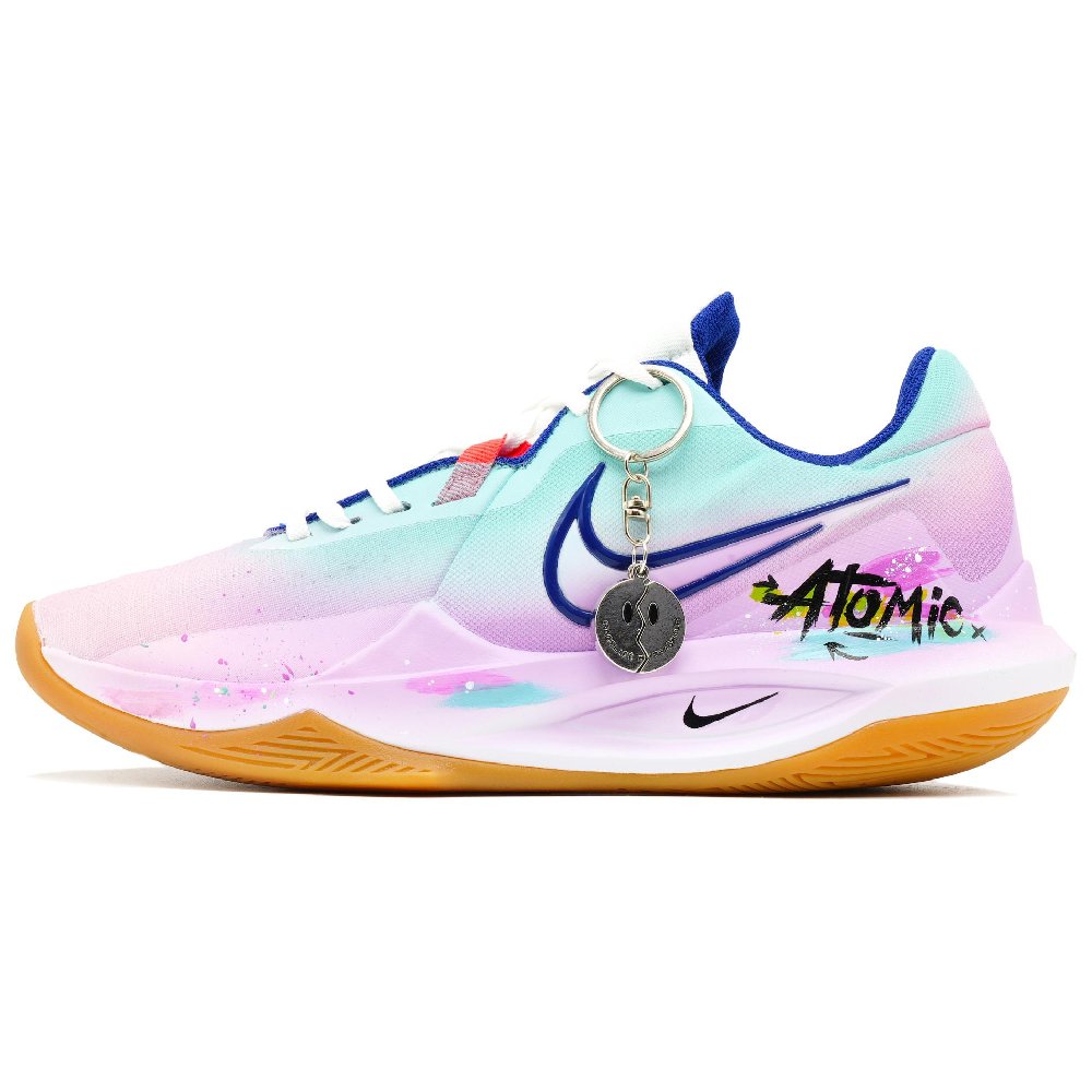 Nike Precision 6 Cushioned Anti-Slip And Wear-Resistant Lightweight Low-Top Basketball Shoes Men's Pink Blue