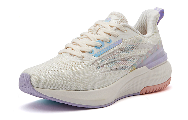361° Breathable Cushioning Low-Top Running Shoes Women's White Purple